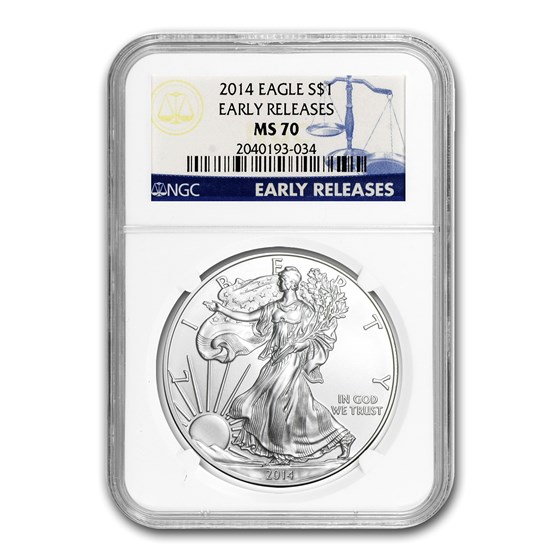 2014 Silver American Eagle MS-70 NGC (Early Releases) 2014 Silver American Eagle MS-70 NGC (Early Releases)